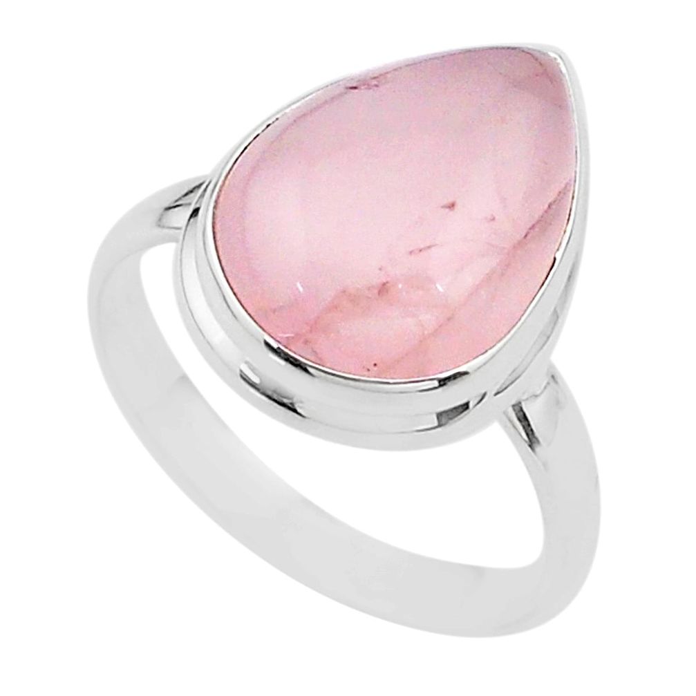 14.12cts solitaire natural pink rose quartz 925 silver ring size 11.5 t17864