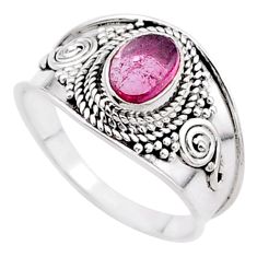 1.74cts solitaire natural pink tourmaline 925 silver ring size 8.5 t63082