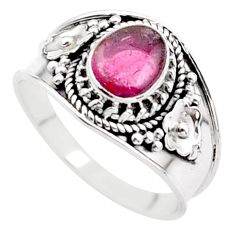 2.09cts solitaire natural pink tourmaline 925 silver ring size 8.5 t63093