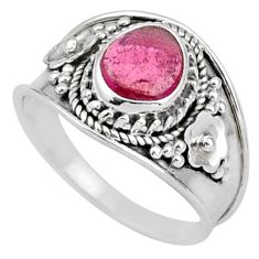 2.26cts solitaire natural pink tourmaline 925 silver ring size 7.5 t90275