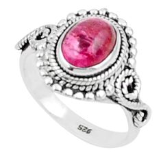 2.21cts solitaire natural pink tourmaline 925 sterling silver ring size 5 u19593