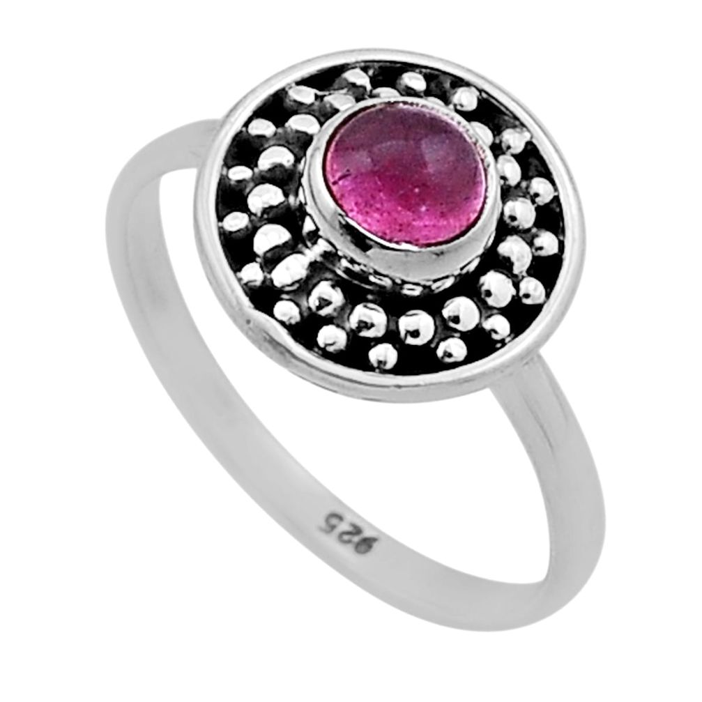 0.79cts solitaire natural pink tourmaline 925 sterling silver ring size 6 n46061