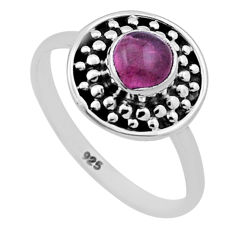 0.74cts solitaire natural pink tourmaline 925 sterling silver ring size 6 n46072