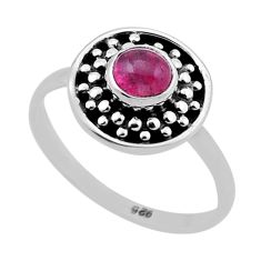 0.45cts solitaire natural pink tourmaline 925 sterling silver ring size 6 n48171