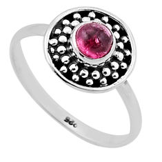 0.64cts solitaire natural pink tourmaline 925 sterling silver ring size 7 n48177