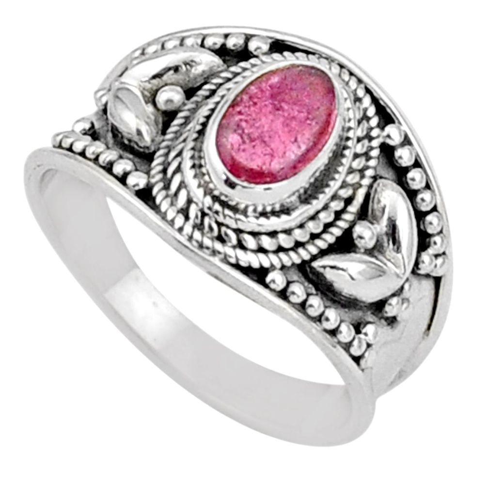 1.47cts solitaire natural pink tourmaline 925 sterling silver ring size 7 t90207