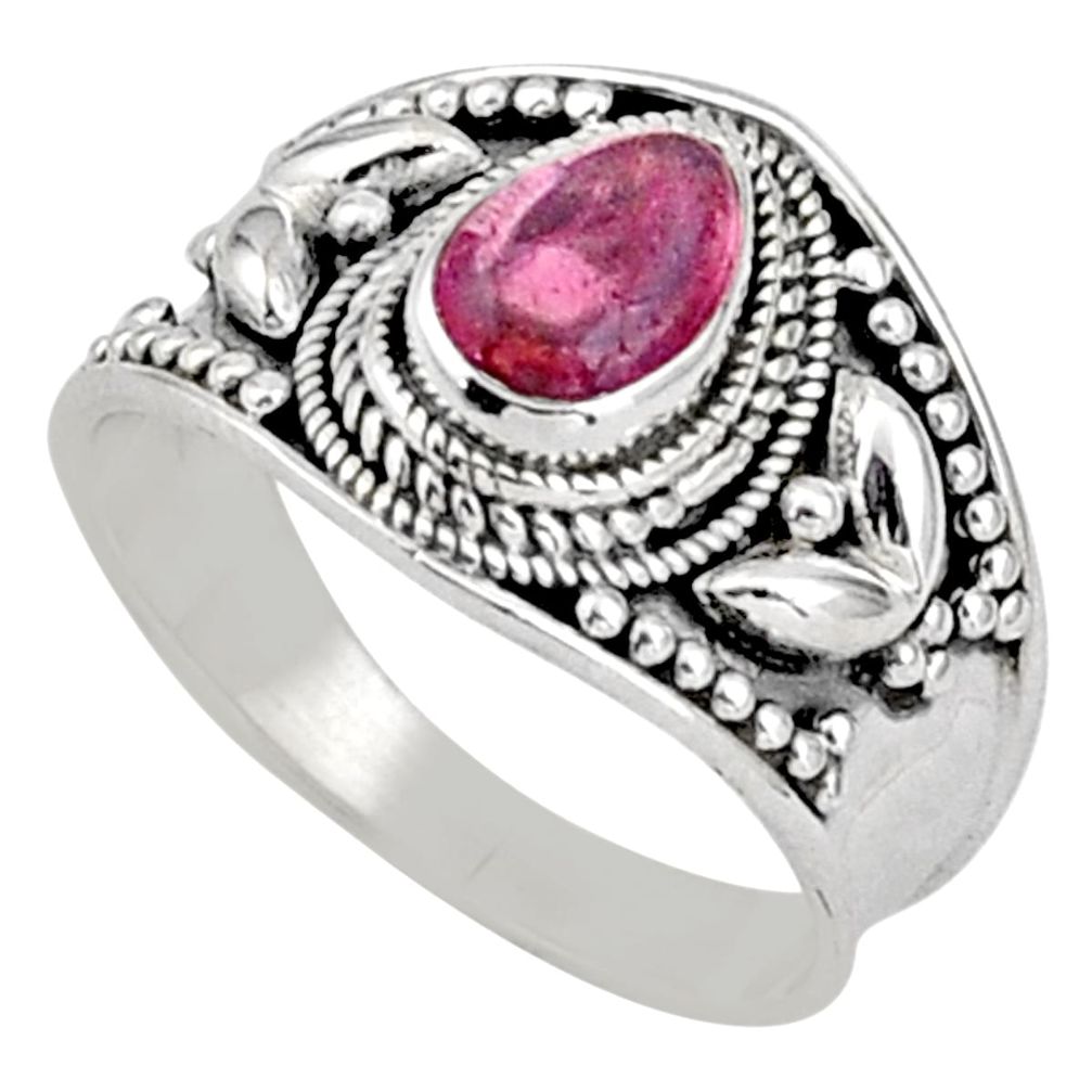 1.82cts solitaire natural pink tourmaline 925 sterling silver ring size 7 t90237