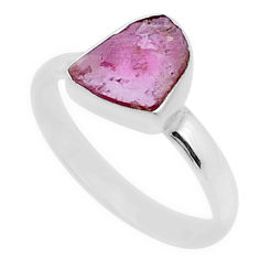 2.60cts solitaire natural pink tourmaline 925 sterling silver ring size 7 u67308