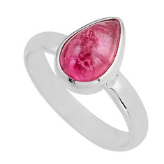 2.28cts solitaire natural pink tourmaline 925 sterling silver ring size 7 y82961