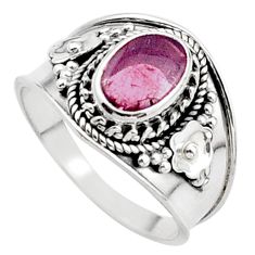 2.09cts solitaire natural pink tourmaline 925 sterling silver ring size 8 t63021