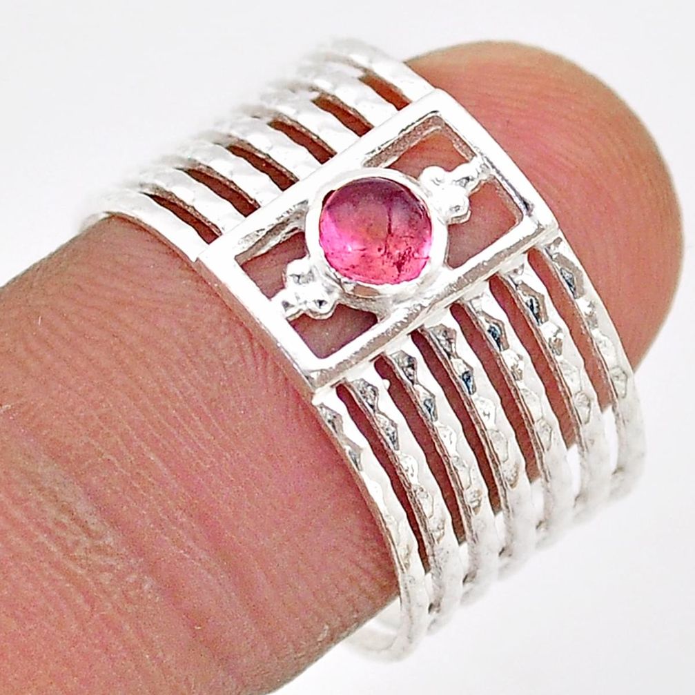 0.38cts solitaire natural pink tourmaline 925 sterling silver ring size 8 t67042