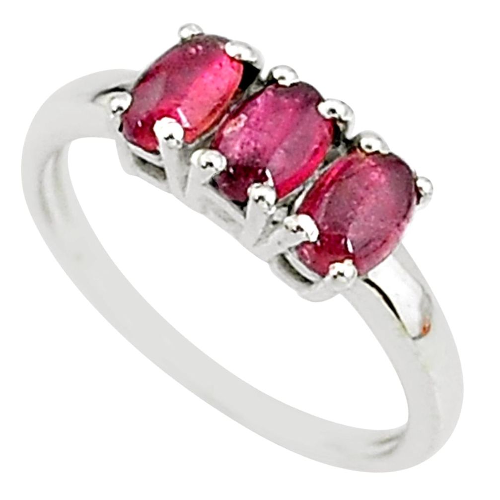 2.73cts solitaire natural pink tourmaline 925 sterling silver ring size 8 t7573