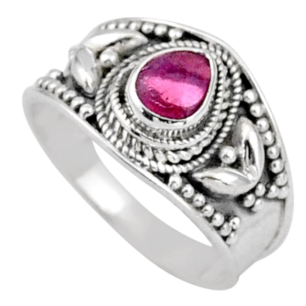 1.09cts solitaire natural pink tourmaline 925 sterling silver ring size 8 t90224
