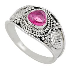 0.97cts solitaire natural pink tourmaline 925 sterling silver ring size 8 t90232