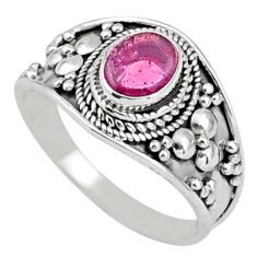 1.74cts solitaire natural pink tourmaline 925 sterling silver ring size 8 t90233