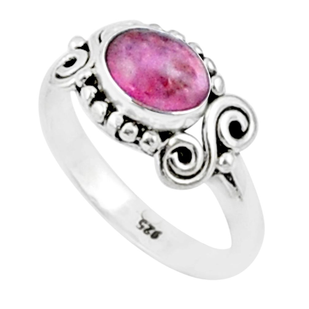1.96cts solitaire natural pink tourmaline 925 sterling silver ring size 8 u19911