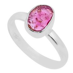 2.72cts solitaire natural pink tourmaline 925 sterling silver ring size 8 u67316