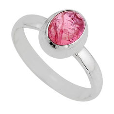 1.96cts solitaire natural pink tourmaline 925 sterling silver ring size 8 y82966