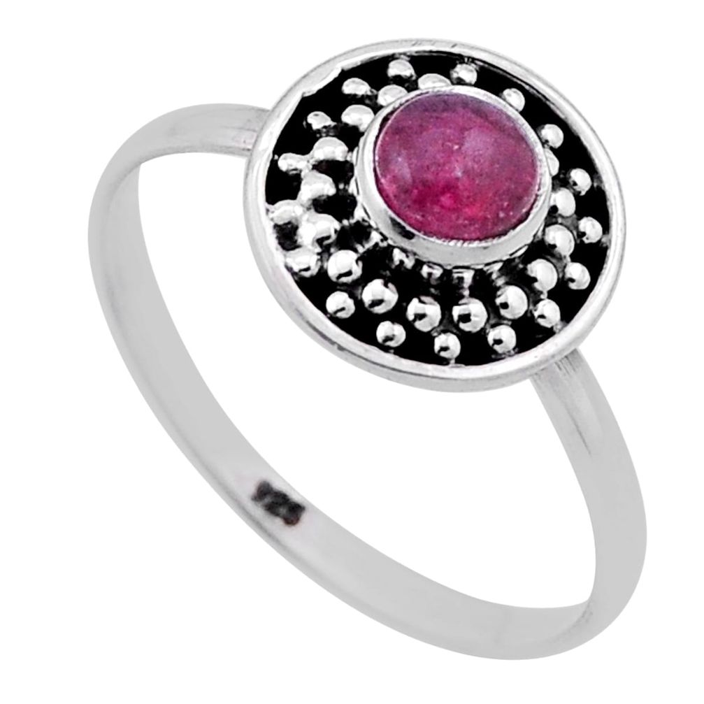 0.62cts solitaire natural pink tourmaline 925 sterling silver ring size 9 n46255