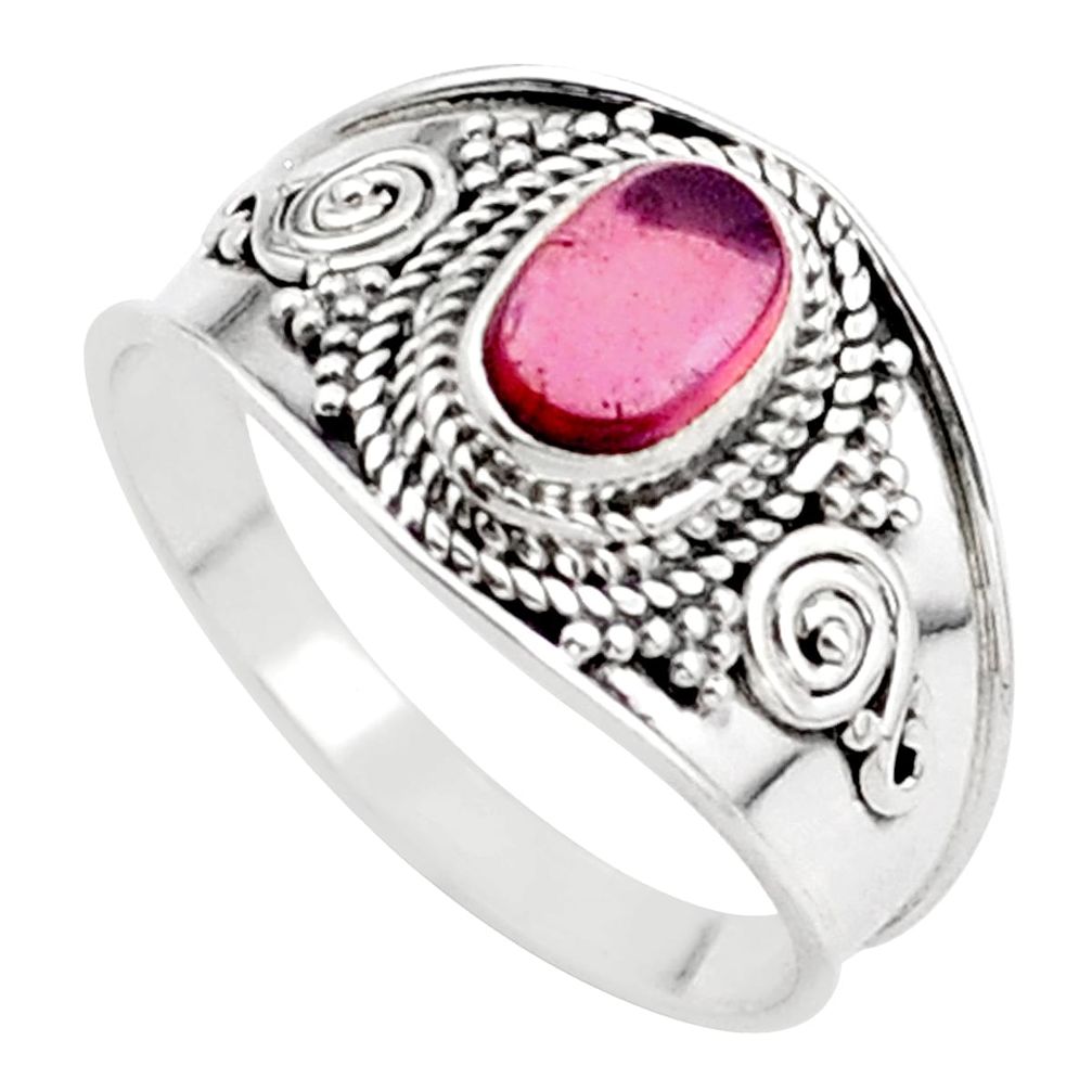 1.65cts solitaire natural pink tourmaline 925 sterling silver ring size 9 t63045