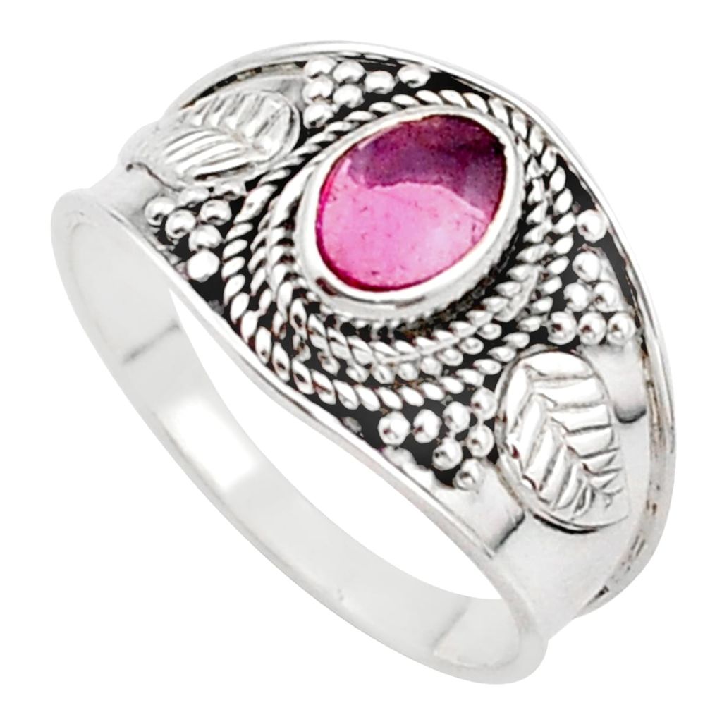 1.66cts solitaire natural pink tourmaline 925 sterling silver ring size 9 t63047