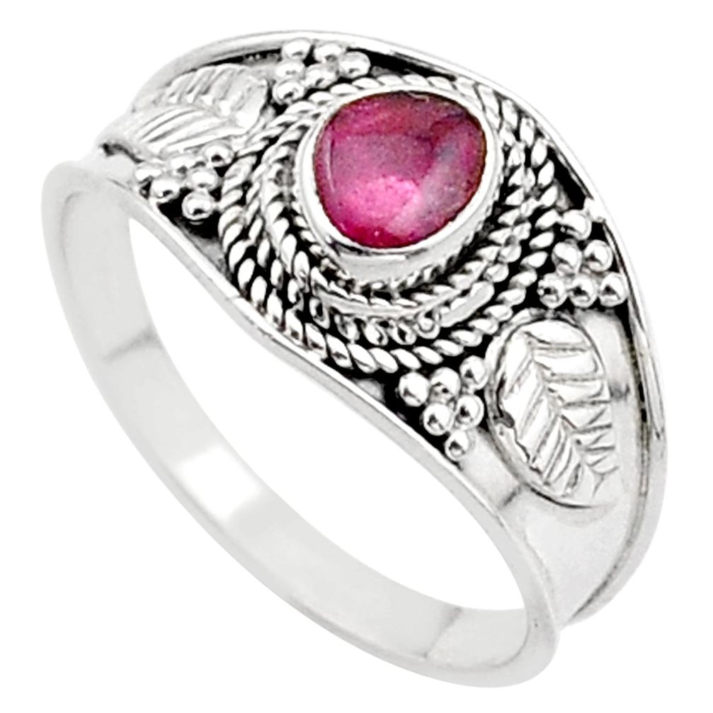 1.51cts solitaire natural pink tourmaline 925 sterling silver ring size 9 t63063