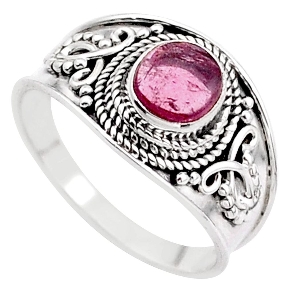 2.17cts solitaire natural pink tourmaline 925 sterling silver ring size 9 t63087