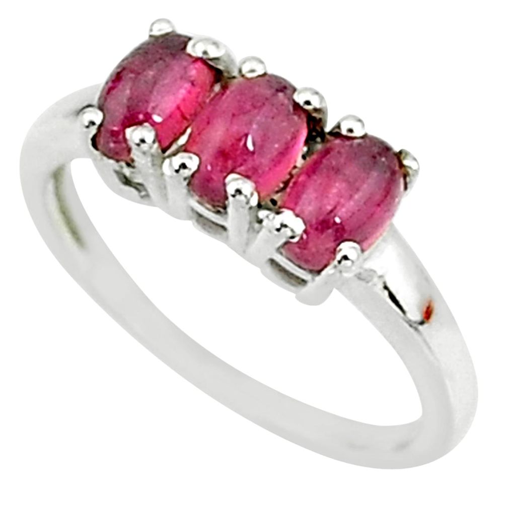 2.90cts solitaire natural pink tourmaline 925 sterling silver ring size 9 t7580