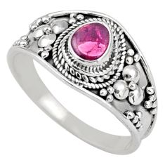 0.98cts solitaire natural pink tourmaline 925 sterling silver ring size 9 t90229