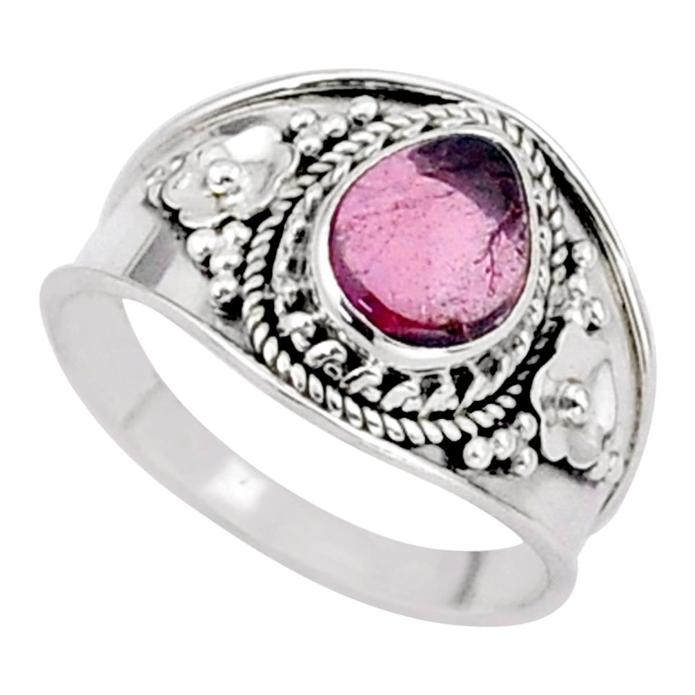 2.53cts solitaire natural pink tourmaline 925 sterling silver ring size 9 t95818