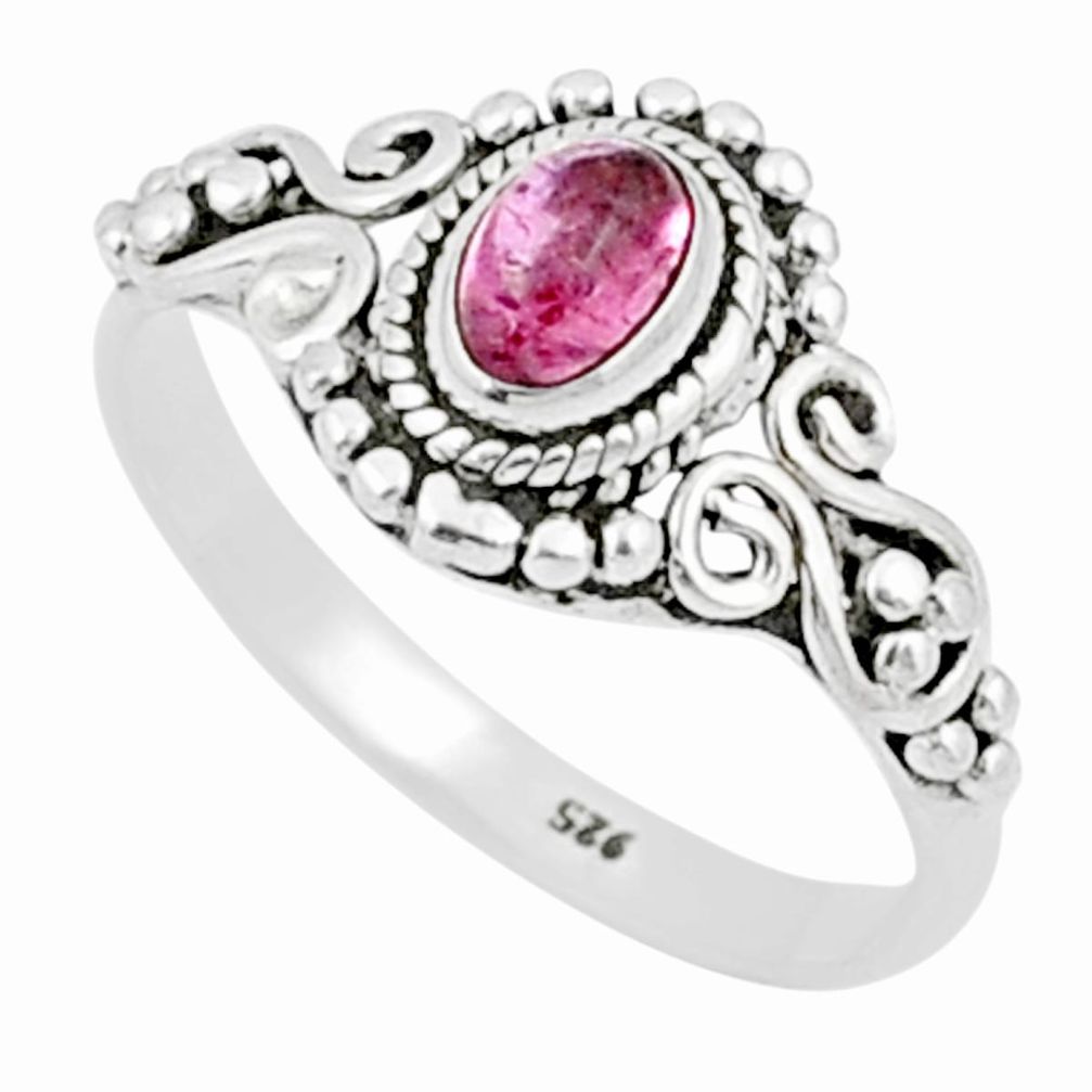 1.03cts solitaire natural pink tourmaline 925 sterling silver ring size 9 u19827
