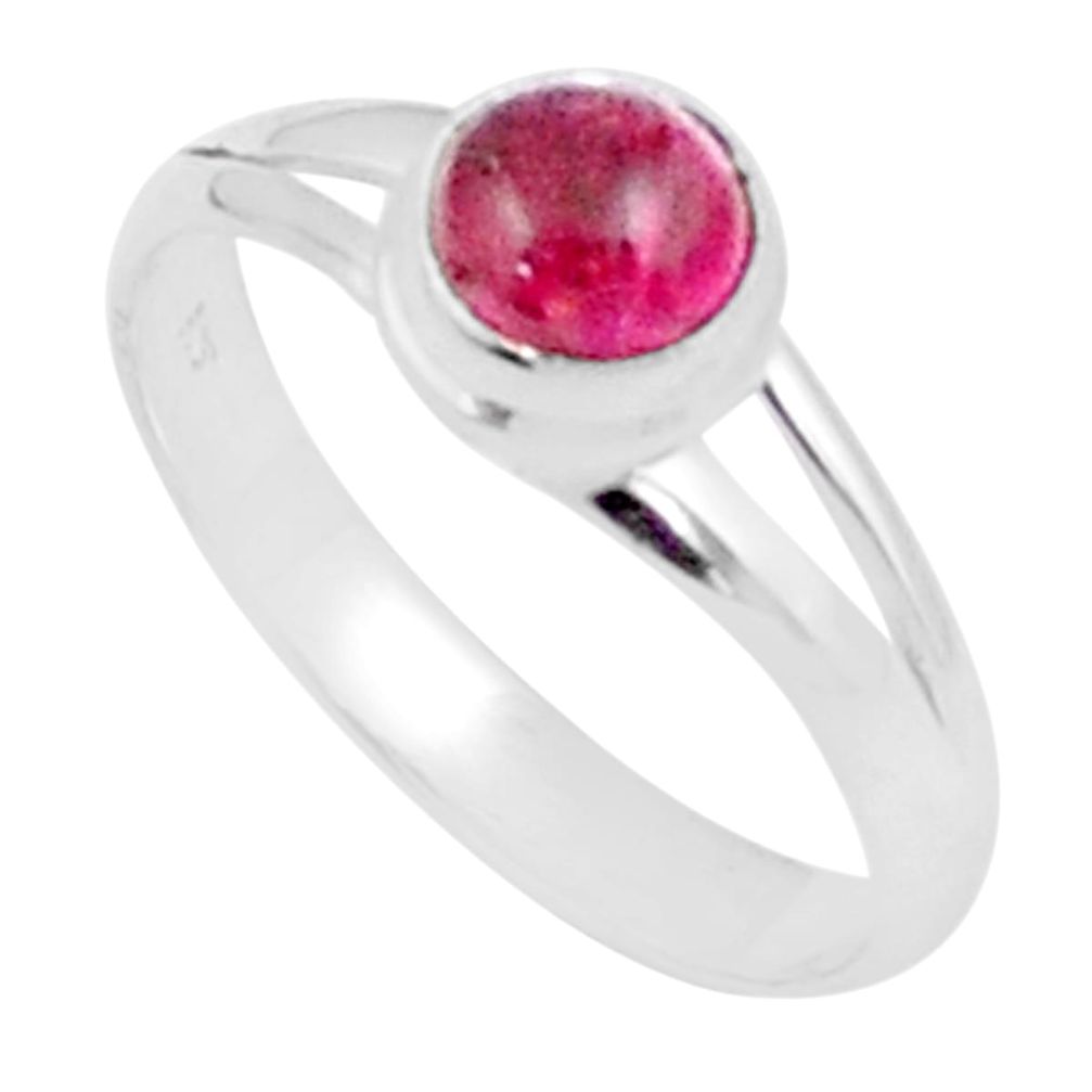 1.14cts solitaire natural pink tourmaline 925 sterling silver ring size 9 u19906