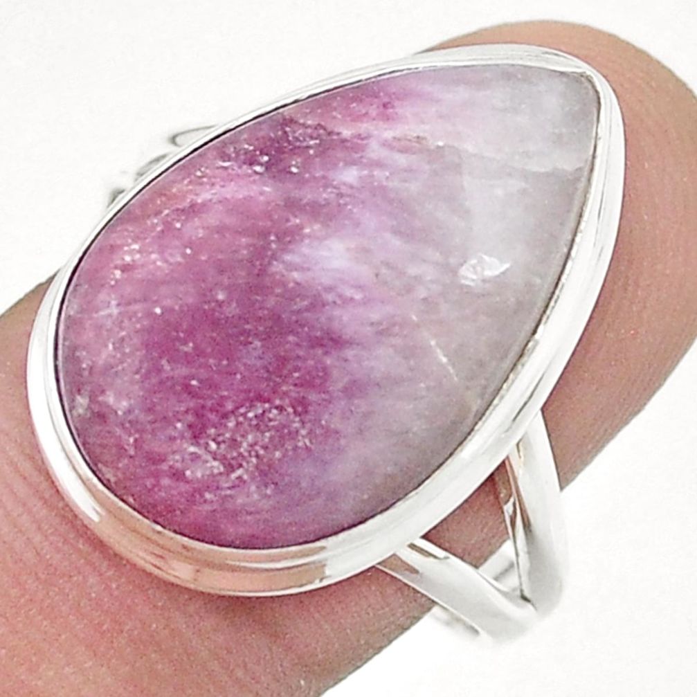 17.41cts solitaire natural pink tourmaline in quartz silver ring size 10 u50285