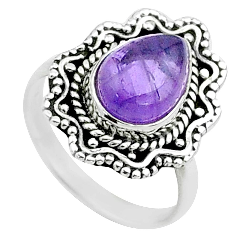 2.61cts solitaire natural purple amethyst 925 sterling silver ring size 6 t50771