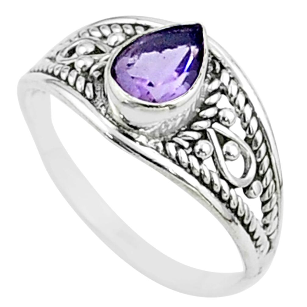 1.42cts solitaire natural purple amethyst 925 sterling silver ring size 6 t51942