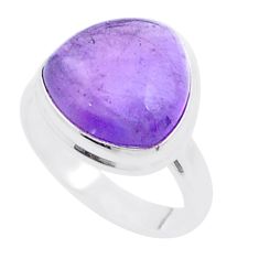 6.54cts solitaire natural purple amethyst 925 sterling silver ring size 6 u47988