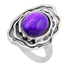 5.11cts solitaire natural purple amethyst 925 sterling silver ring size 7 n50016