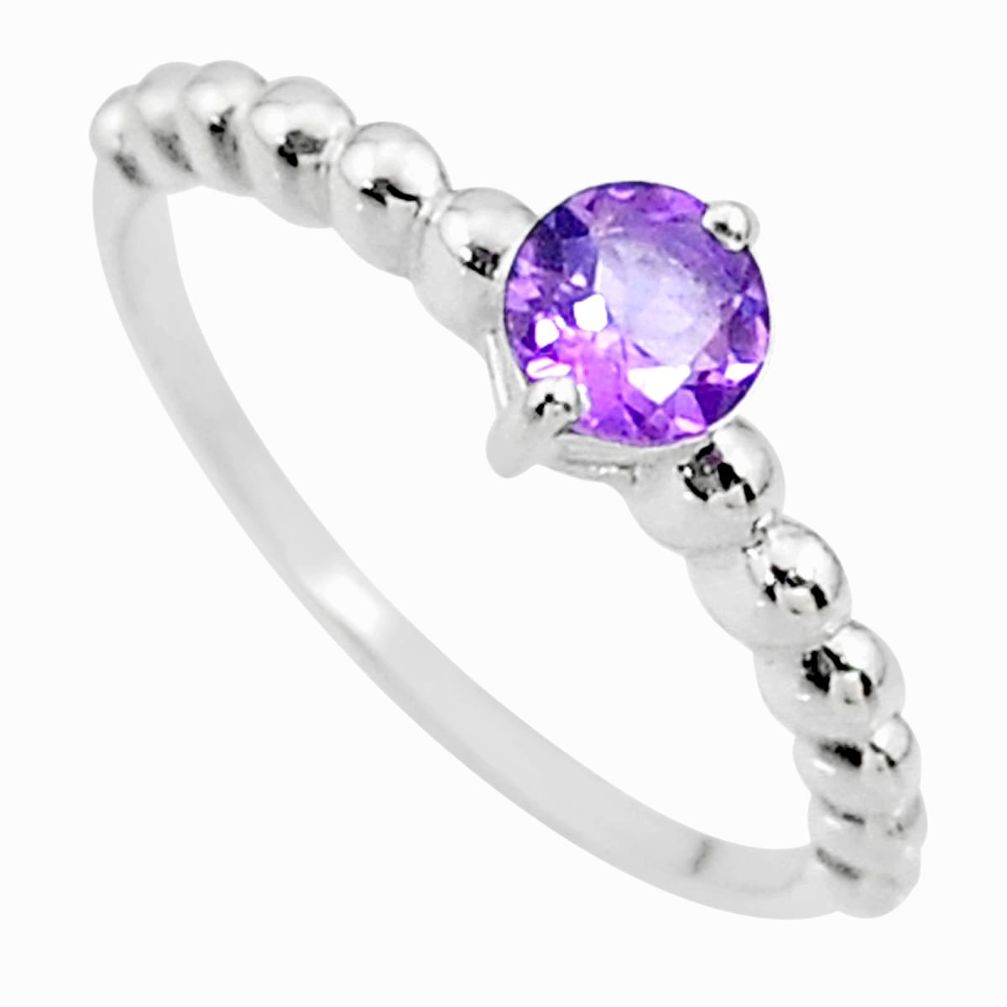 e natural purple amethyst 925 sterling silver ring size 7 t36482