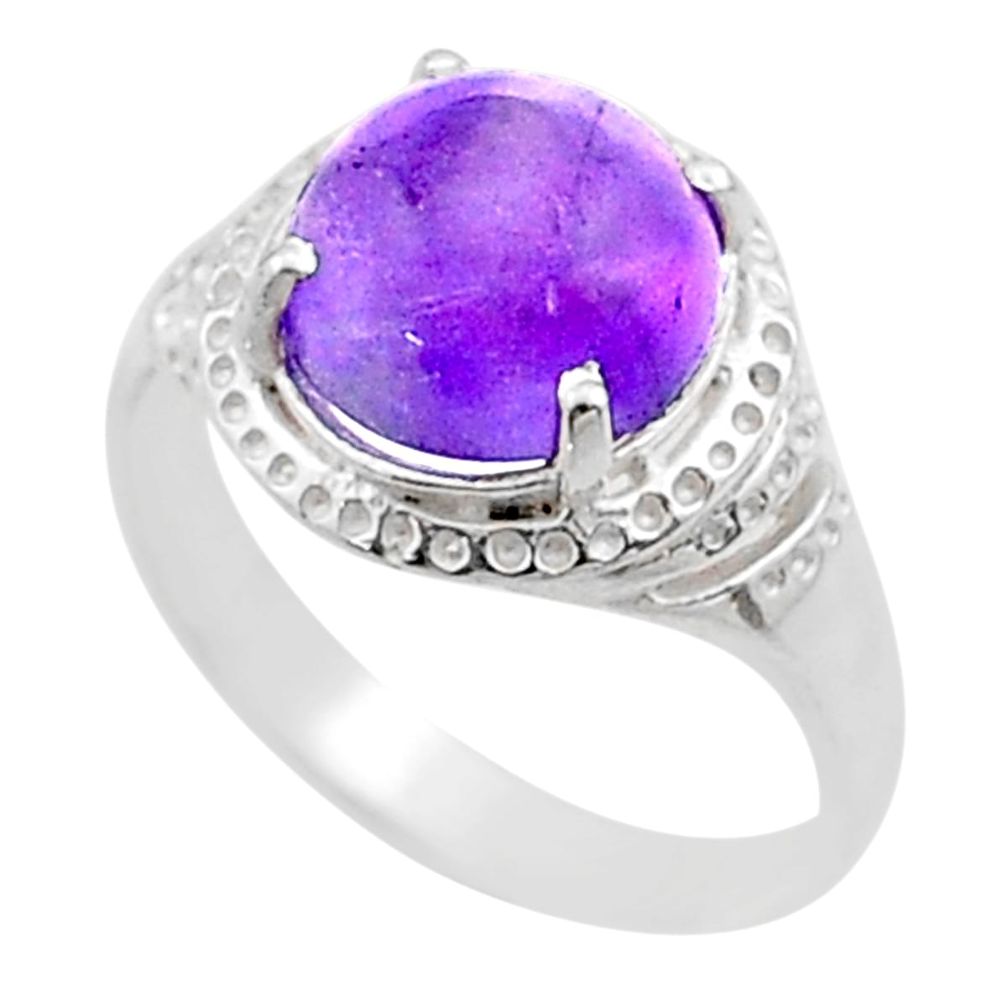 e natural purple amethyst 925 sterling silver ring size 7 t60714