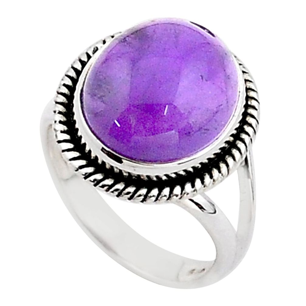 e natural purple amethyst 925 sterling silver ring size 7 t65761