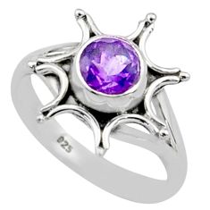 e natural purple amethyst 925 sterling silver ring size 7 t78423