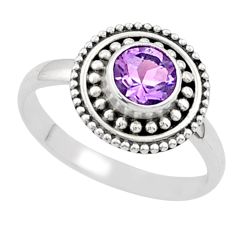 1.01cts solitaire natural purple amethyst 925 sterling silver ring size 7 t84316