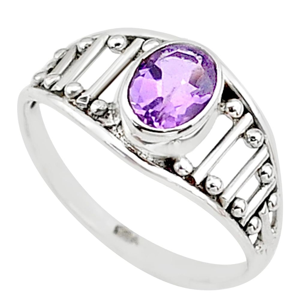 1.41cts natural cut amethyst silver graduation handmade ring size 7 t9421