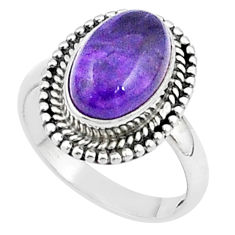 Clearance Sale- 4.46cts solitaire natural purple amethyst 925 sterling silver ring size 7 u27774