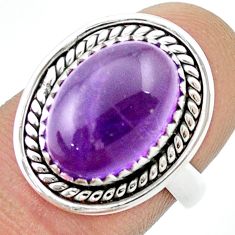 6.68cts solitaire natural purple amethyst 925 sterling silver ring size 7 u39452