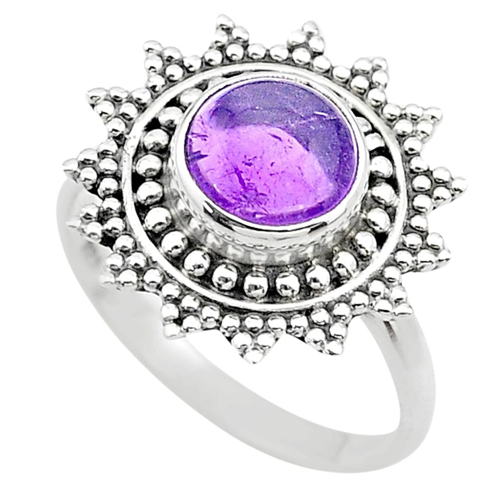3.09cts solitaire natural purple amethyst 925 sterling silver ring size 8 t20243