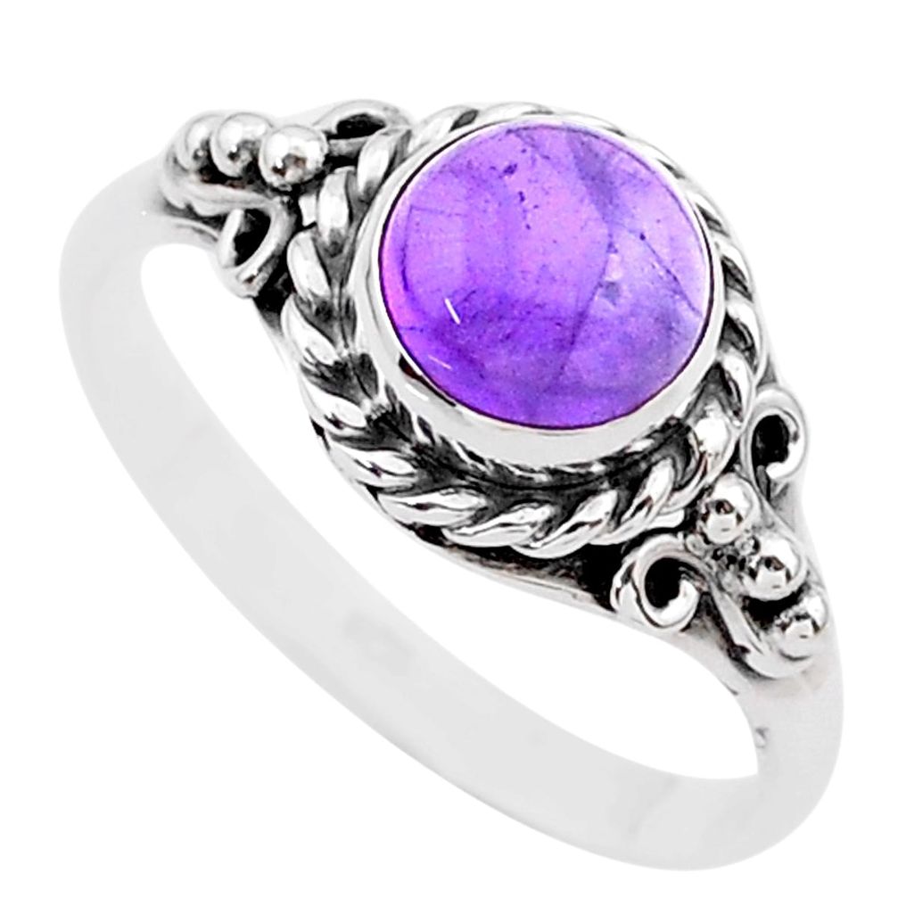 2.71cts solitaire natural purple amethyst 925 sterling silver ring size 8 t26102