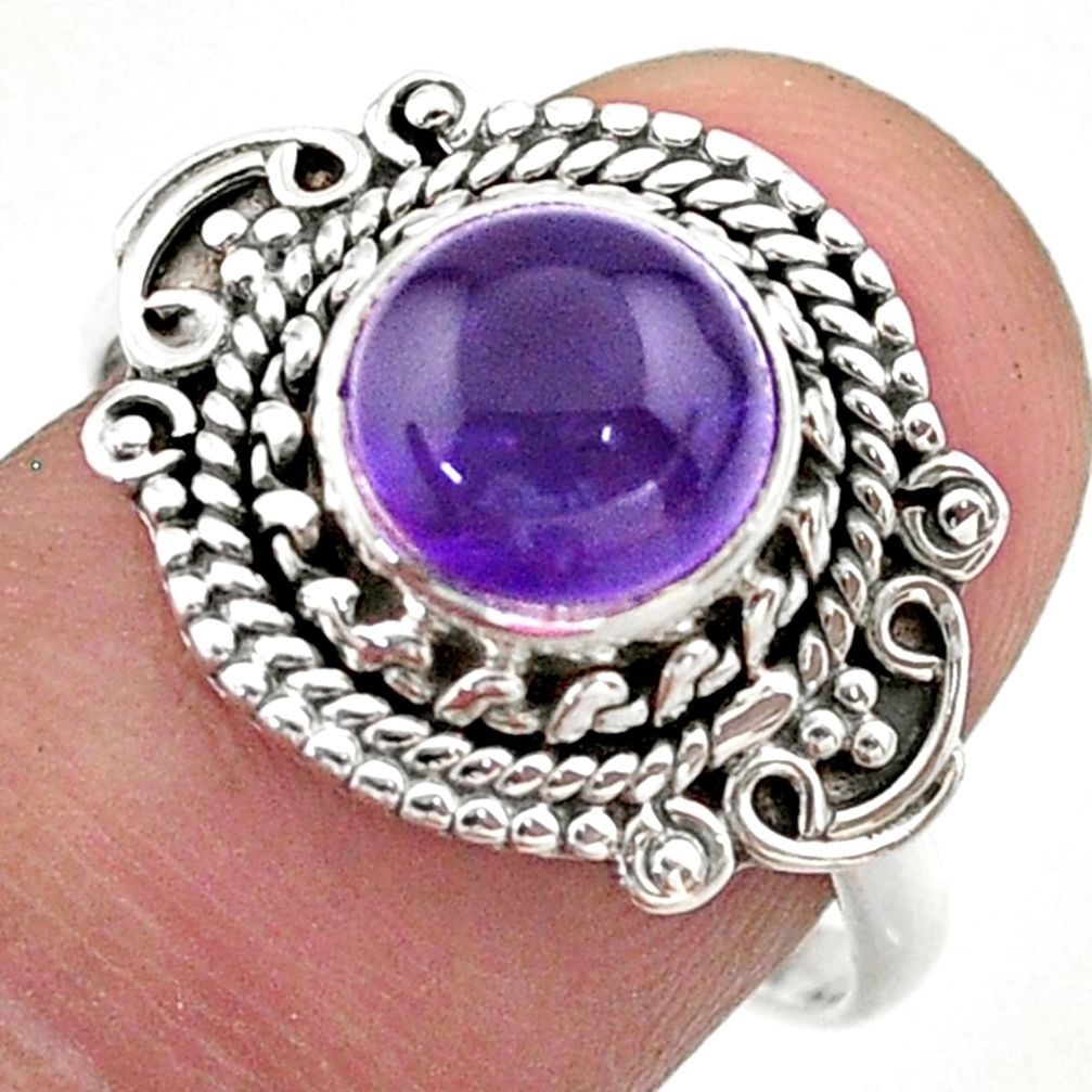 3.22cts solitaire natural purple amethyst 925 sterling silver ring size 8 t46168