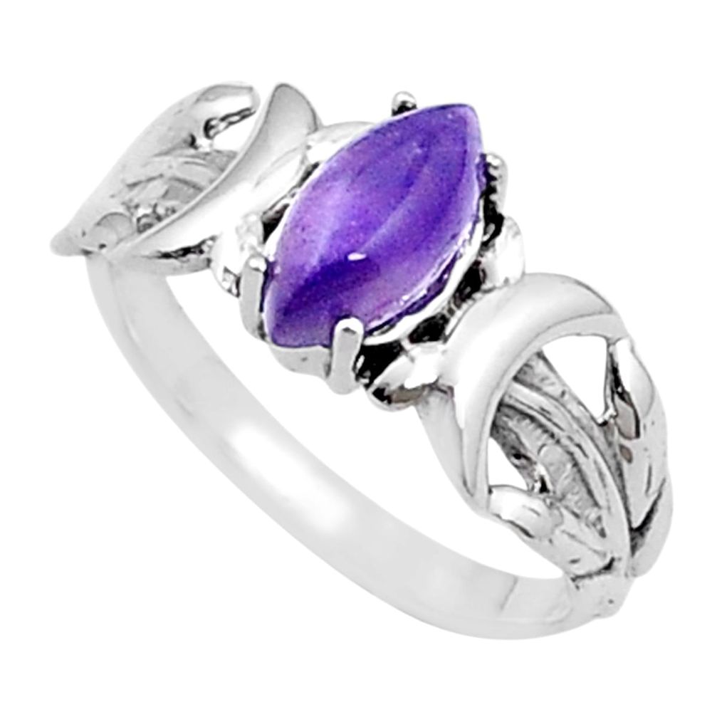 2.42cts solitaire natural purple amethyst 925 sterling silver ring size 8 u49784
