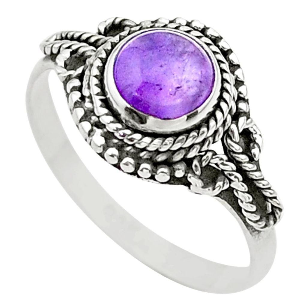 1.21cts solitaire natural purple amethyst 925 sterling silver ring size 9 t26163